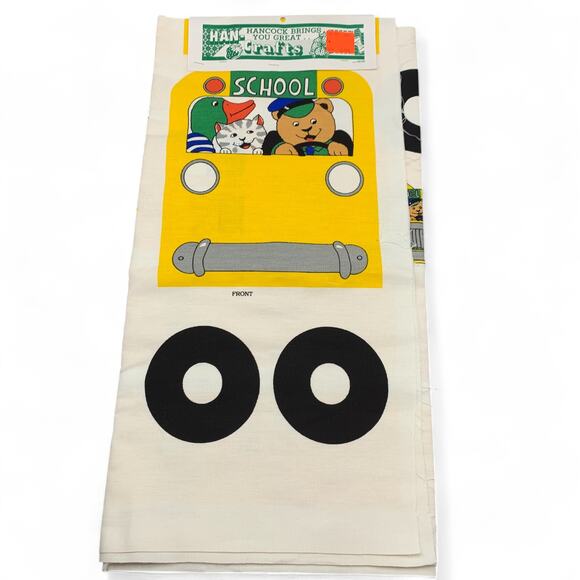 Hancock Fabrics Fabric Panel Cut Sew Yellow School Bus Backpack Grill Pocket '98 - Picture 1 of 7